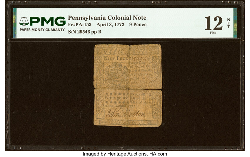 Apr 3, 1772 9d Pennsylvania (Fr. PA153) thumbnail 2