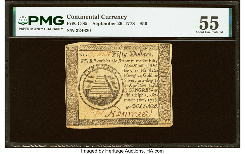 Sep 26, 1778 $50  Continental Congress (Fr. CC85) thumbnail 4