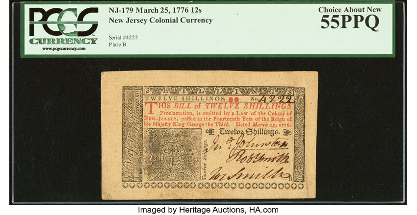Mar 25, 1776 12s New Jersey (Fr. NJ179) thumbnail 4