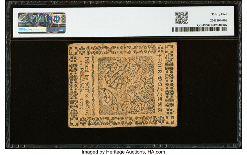 May 10, 1775 $4  Continental Currency (Fr. CC4) thumbnail 6