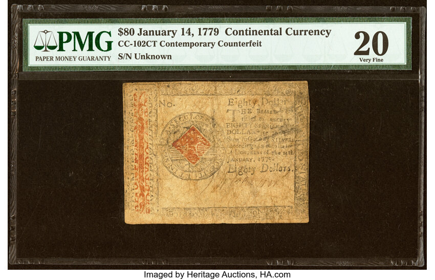 Jan 14, 1779 $80  Continental Congress (Fr. CC102) thumbnail 3