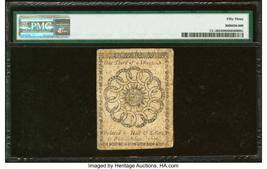 Feb 17, 1776 $1/3 Continental Congress (Fr. CC20) thumbnail 16
