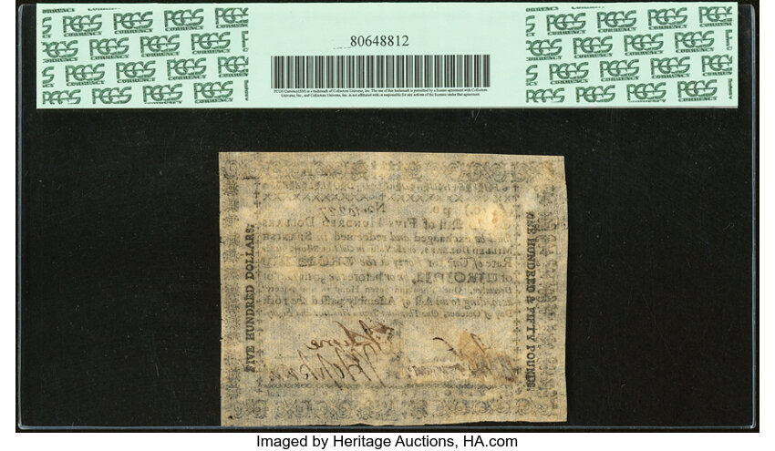 Oct 16, 1780 $500  Virginia (Fr. VA196) thumbnail 5