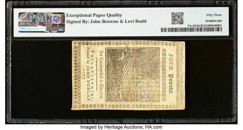 Apr 10, 1777 £4 Pennsylvania (Fr. PA224b) thumbnail 4