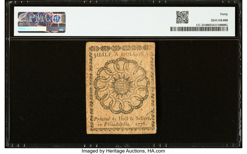 Feb 17, 1776 $1/2 Continental Congress (Fr. CC21) thumbnail 11