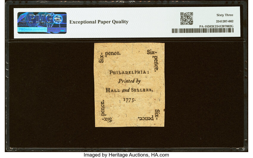 Oct 25, 1775 6d Pennsylvania (Fr. PA183) thumbnail 6