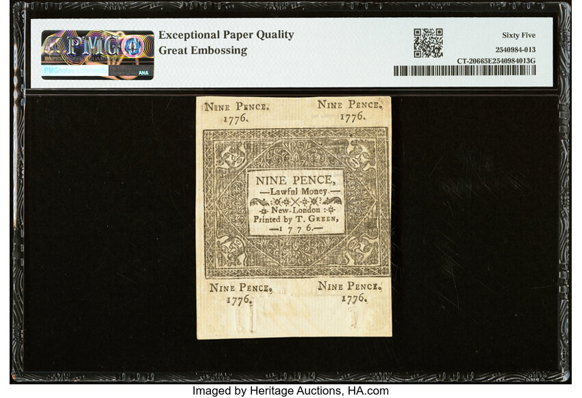 Jun 19, 1776 9d Connecticut (Fr. CT206) thumbnail 3