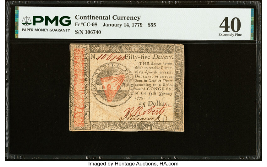 Jan 14, 1779 $55  Continental Congress (Fr. CC98) thumbnail 2