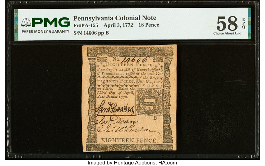Apr 3, 1772 18d Pennsylvania (Fr. PA155) thumbnail 2