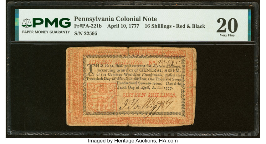 Apr 10, 1777 16s Pennsylvania (Fr. PA221b) thumbnail 3