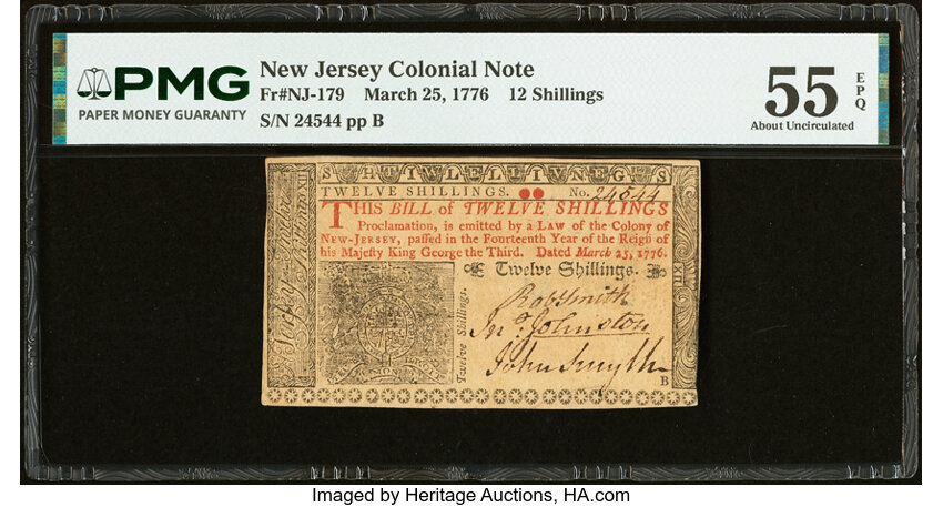 Mar 25, 1776 12s New Jersey (Fr. NJ179) thumbnail 2
