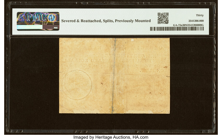 1776 $4  Georgia, Caduceus (Fr. GA75a) thumbnail 3