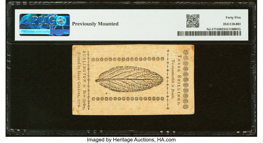 Mar 25, 1776 3s New Jersey (Fr. NJ177) thumbnail 13