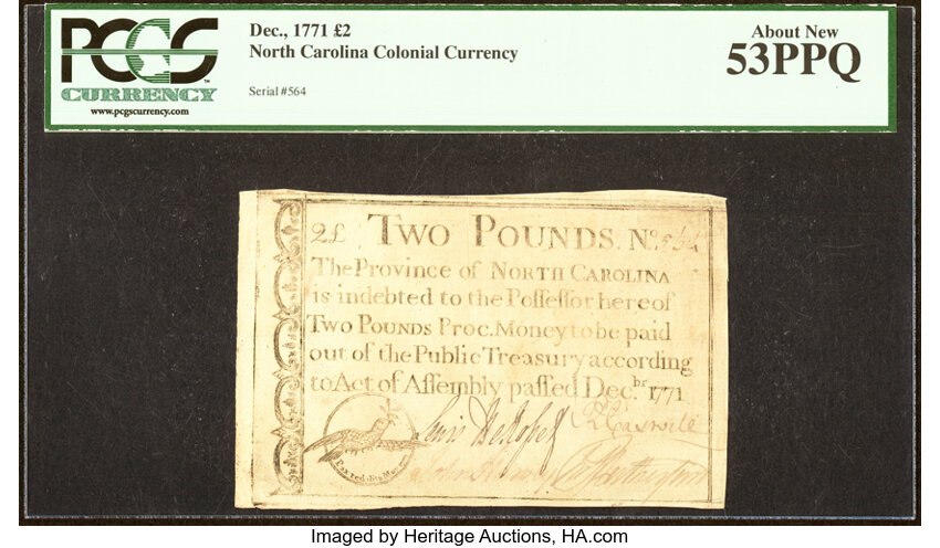 Dec 1771 £2 North Carolina (Fr. NC141) thumbnail 2