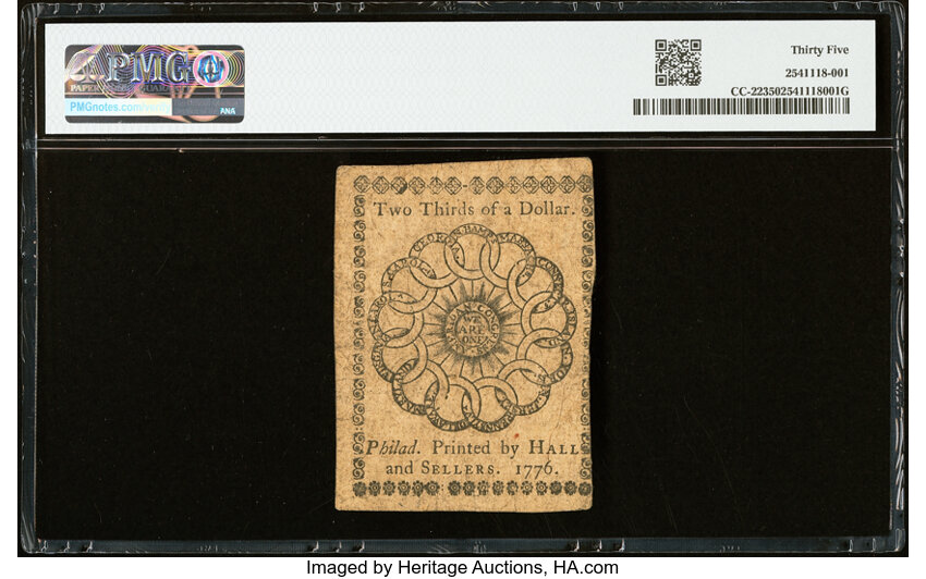 Feb 17, 1776 $2/3 Continental Congress (Fr. CC22) thumbnail 19