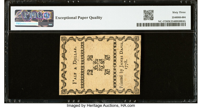 Aug 8, 1778 $1/2 North Carolina (Fr. NC172) thumbnail 4