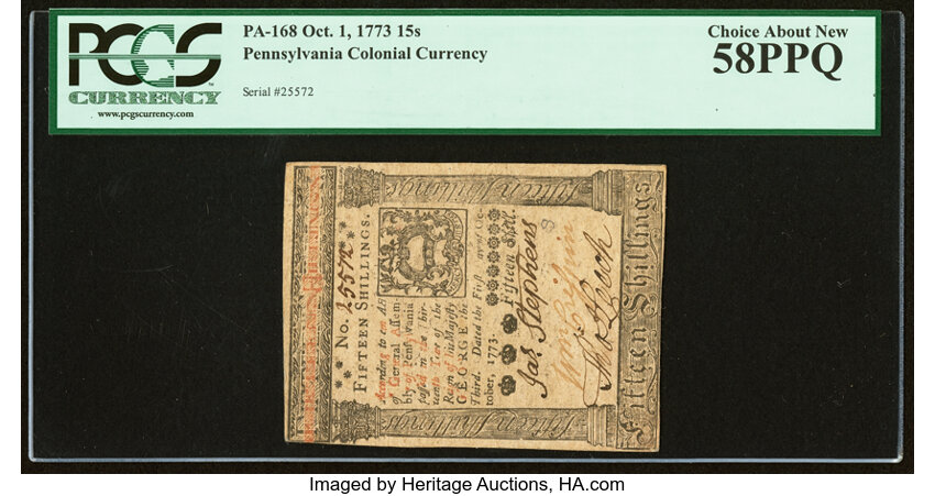 Oct 1, 1773 15s Pennsylvania (Fr. PA168) thumbnail 3