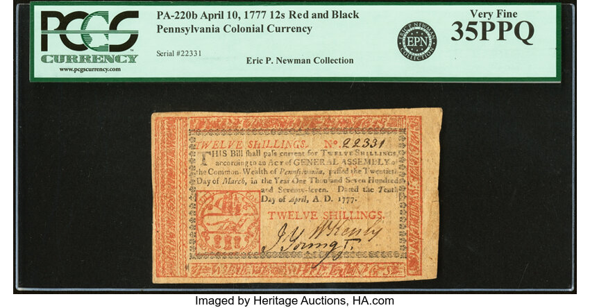 Apr 10, 1777 12s Pennsylvania (Fr. PA220b) thumbnail 2