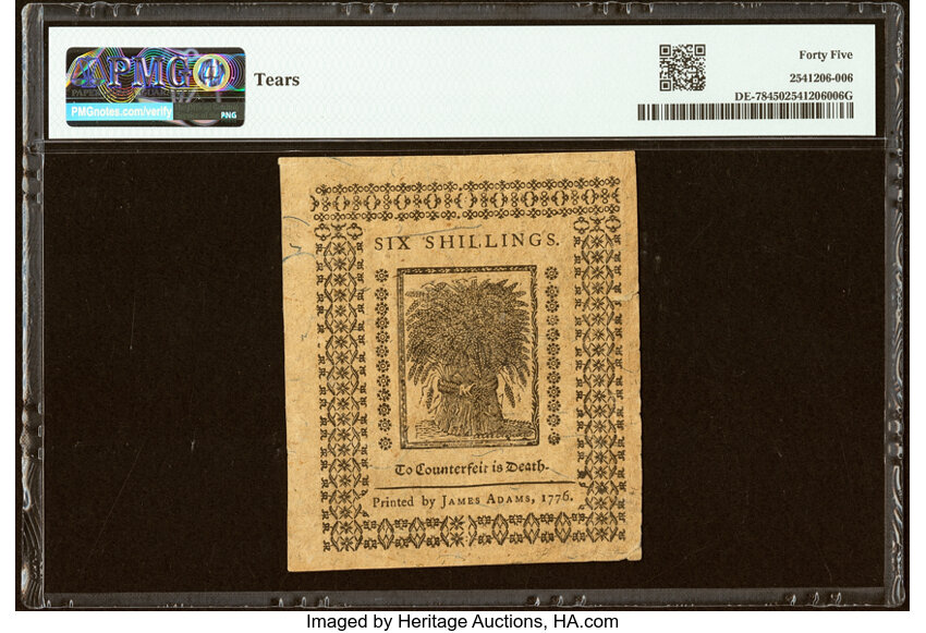 Jan 1, 1776 6s Delaware (Fr. DE78) thumbnail 14