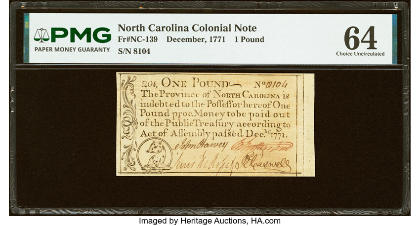 Dec 1771 £1 North Carolina (Fr. NC139) thumbnail 5