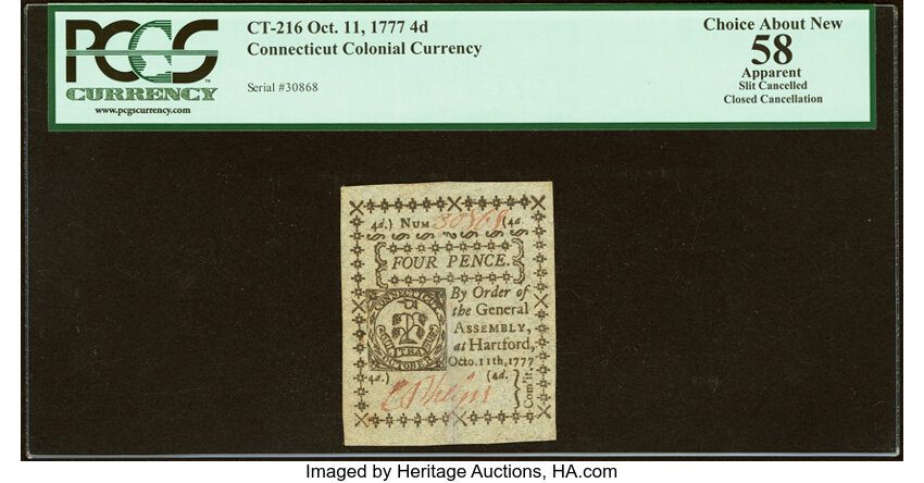 Oct 11, 1777 4d Connecticut (Fr. CT216) thumbnail 2