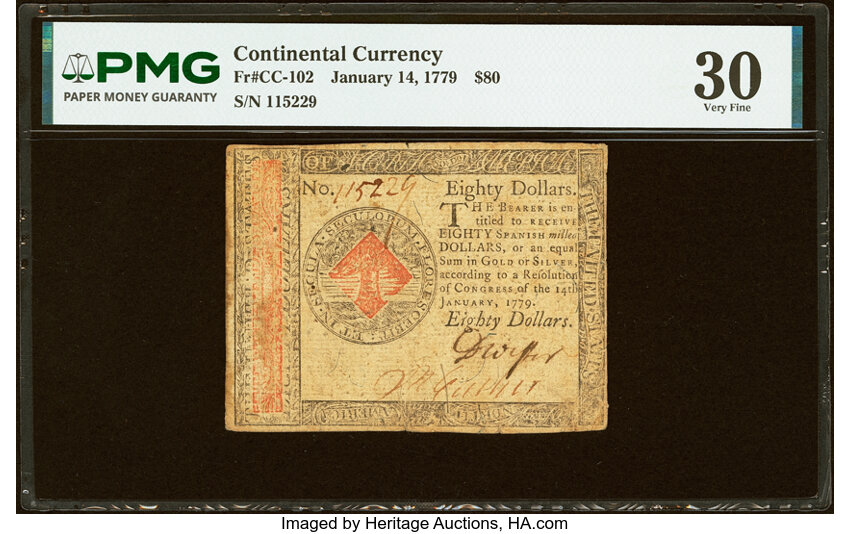 Jan 14, 1779 $80  Continental Congress (Fr. CC102) thumbnail 4