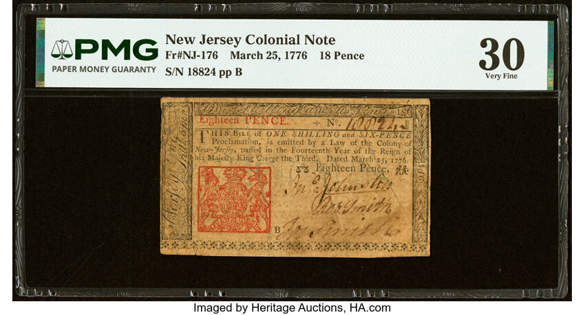 Mar 25, 1776 18d New Jersey (Fr. NJ176) thumbnail 4
