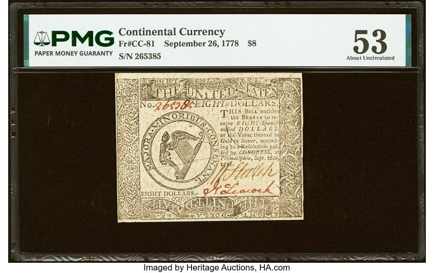 Sep 26, 1778 $8  Continental Congress (Fr. CC81) thumbnail 2