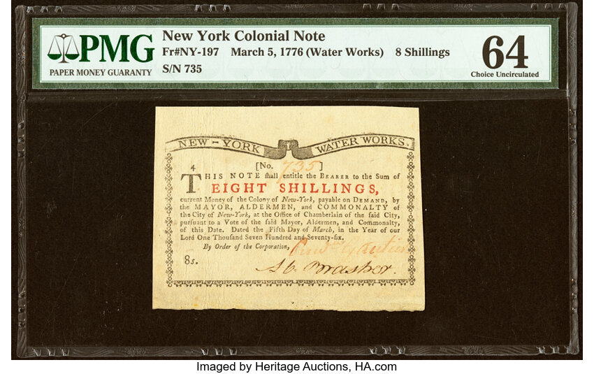 Mar 5, 1776 8s New York (Fr. NY197) thumbnail 2