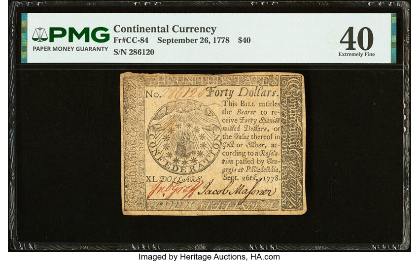 Sep 26, 1778 $40  Continental Congress (Fr. CC84) thumbnail 2