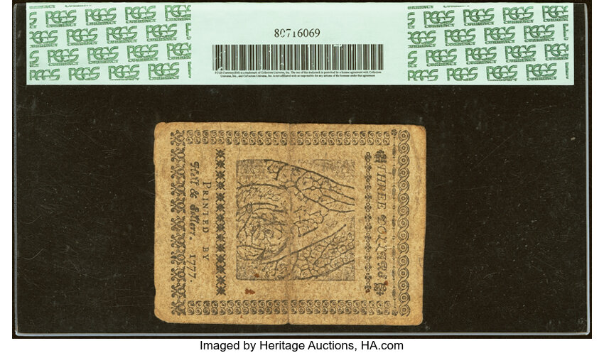Feb 26, 1777 $3  Continental Congress, Baltimore (Fr. CC56) thumbnail 6