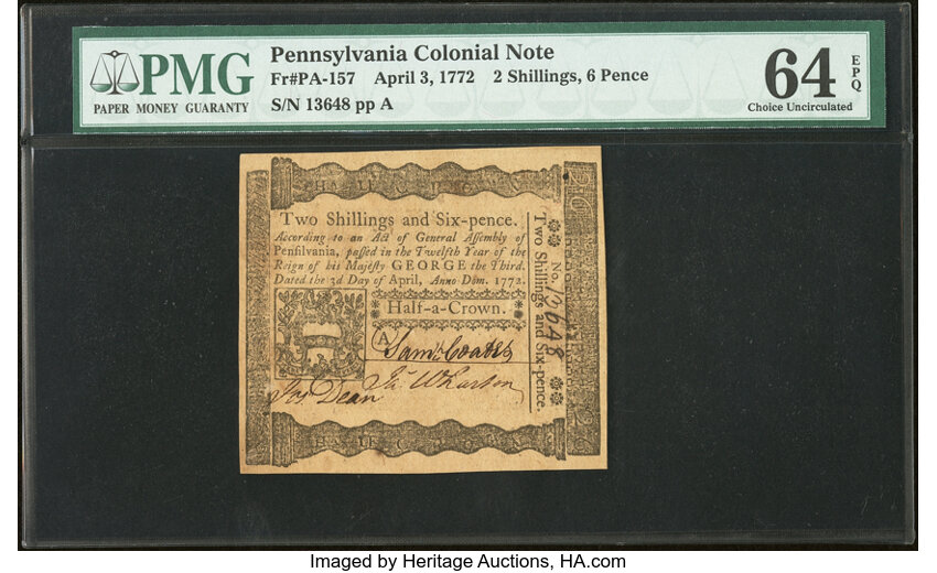 Apr 3, 1772 2s6d Pennsylvania (Fr. PA157) thumbnail 3