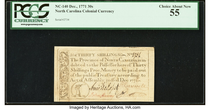 Dec 1771 30s North Carolina (Fr. NC140) thumbnail 2