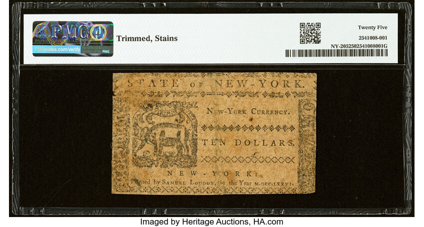 Aug 13, 1776 $10  New York (Fr. NY205) thumbnail 6