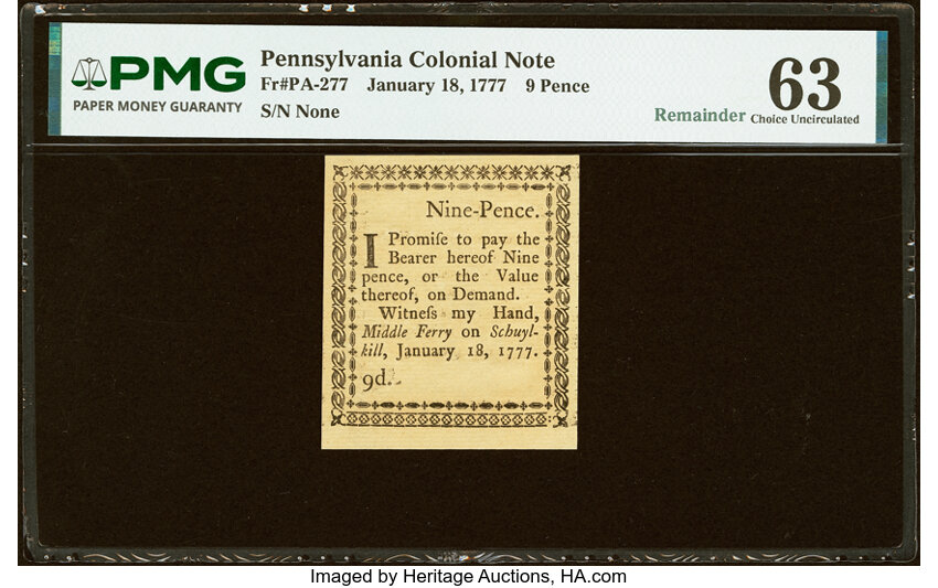 Aug 6, 1789 $3/90 Pennsylvania (Fr. PA274) thumbnail 3