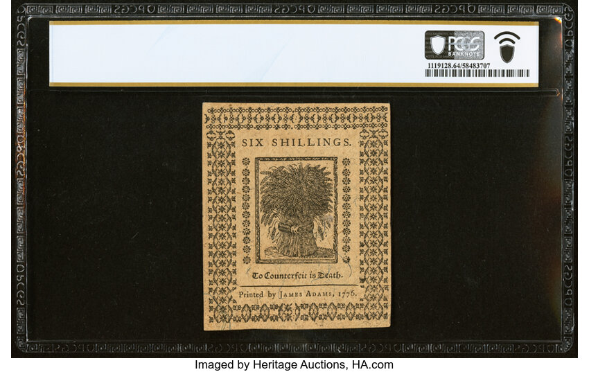Jan 1, 1776 6s Delaware (Fr. DE78) thumbnail 13