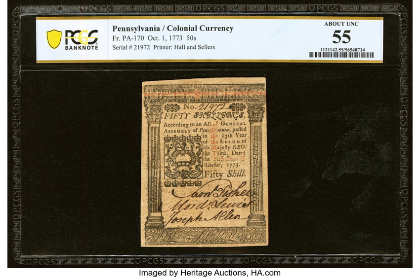 Oct 1, 1773 50s Pennsylvania (Fr. PA170) thumbnail 2