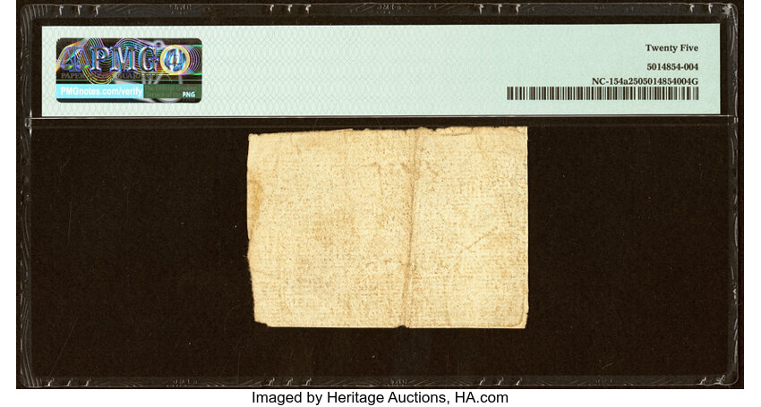 April 2, 1776 $1/8 North Carolina, Dog (Fr. NC154a) thumbnail 3