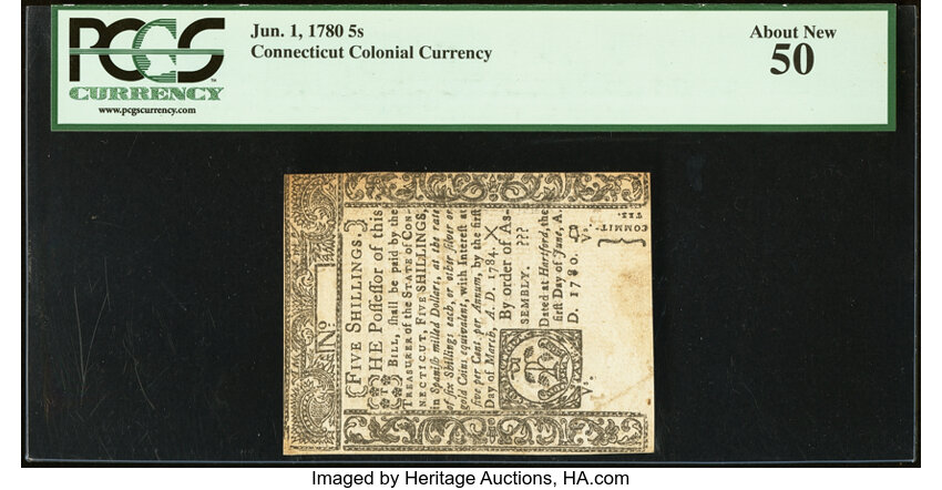 Jun 1, 1780 5s Connecticut (Fr. CT229) thumbnail 2
