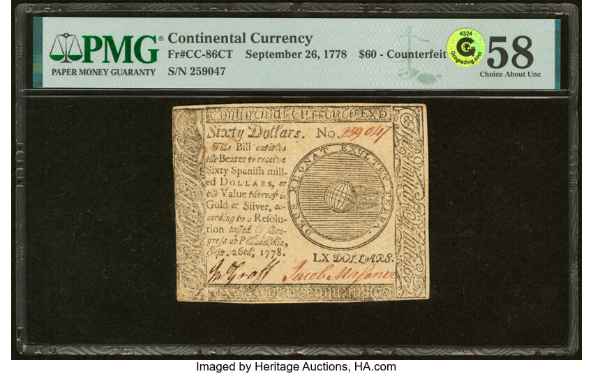 Sep 26, 1778 $60  Continental Congress (Fr. CC86) thumbnail 3