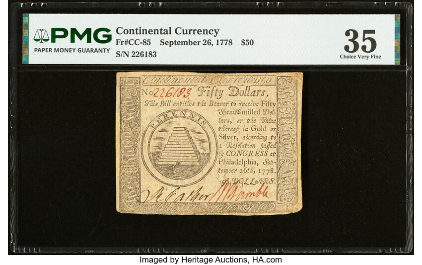 Sep 26, 1778 $50  Continental Congress (Fr. CC85) thumbnail 2