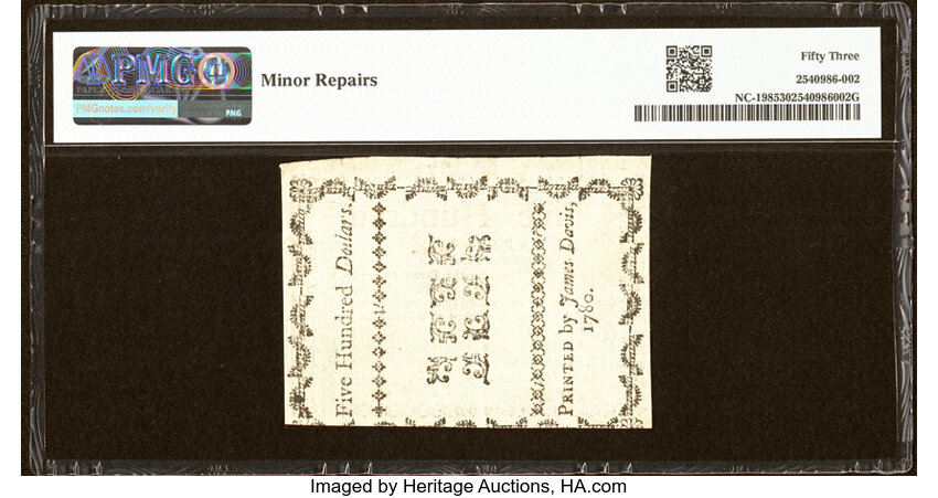 May 10, 1780 $500  North Carolina (Fr. NC198) thumbnail 3