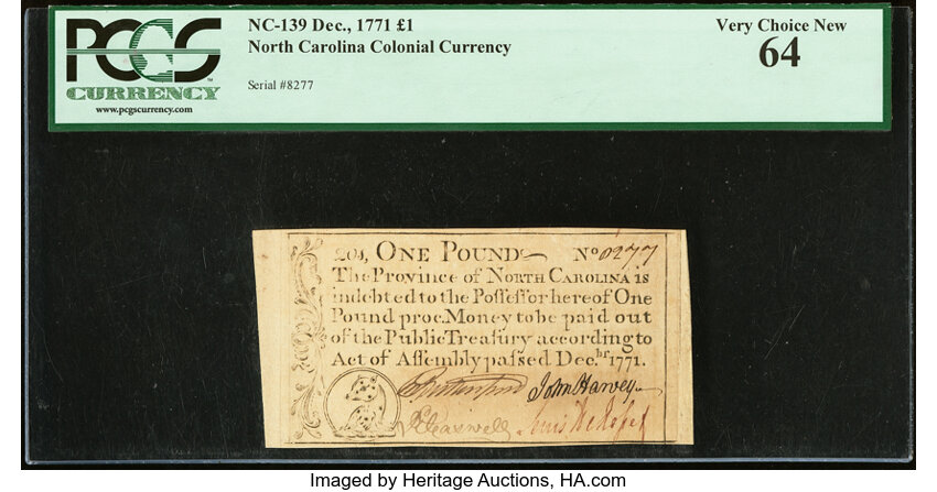 Dec 1771 £1 North Carolina (Fr. NC139) thumbnail 4