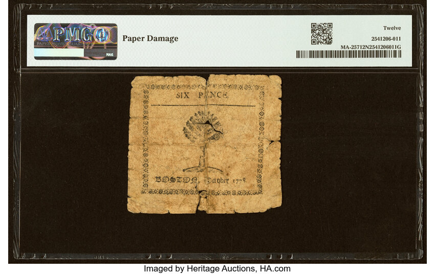 Oct 16, 1778 6d Massachussetts (Fr. MA257) thumbnail 3