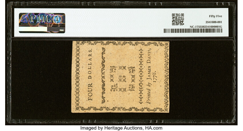 Aug 8, 1778 $4  North Carolina (Fr. NC175) thumbnail 4