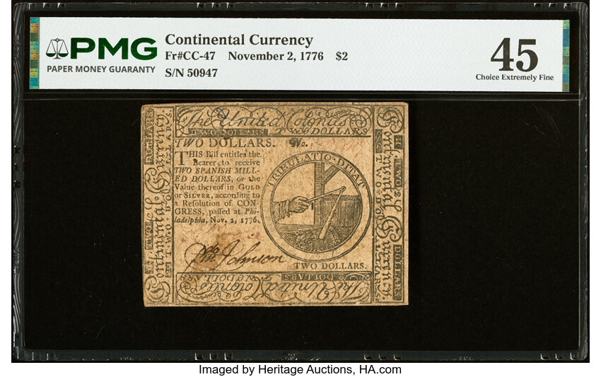 Nov 2, 1776 $2  Continental Congress (Fr. CC47) thumbnail 2