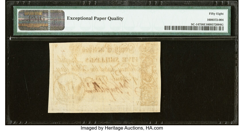 Apr 10, 1778 5s South Carolina (Fr. SC147) thumbnail 6