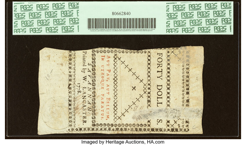 1778 $40  Georgia (Fr. GA124) thumbnail 3