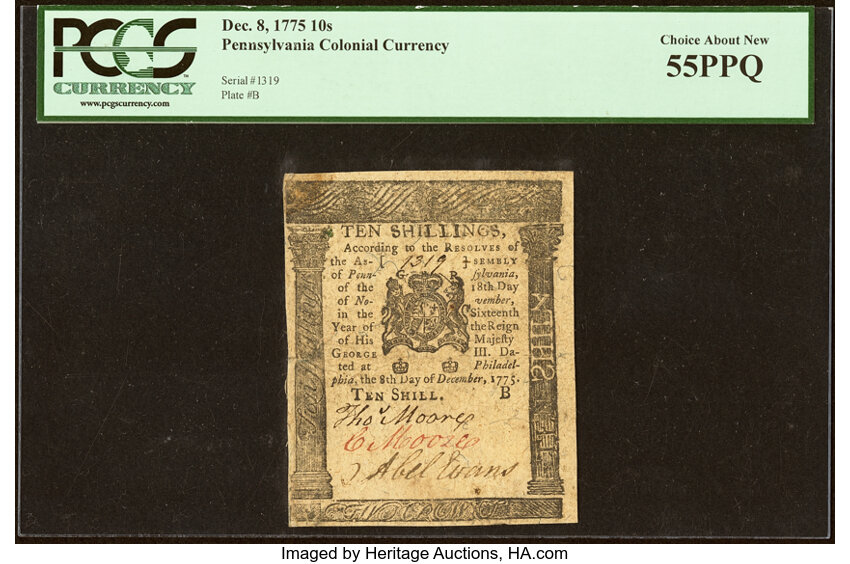 Dec 8, 1775 10s Pennsylvania (Fr. PA193) thumbnail 2