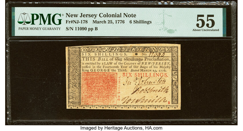 Mar 25, 1776 6s New Jersey (Fr. NJ178) thumbnail 5